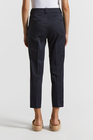 Stretch cotton satin trousers