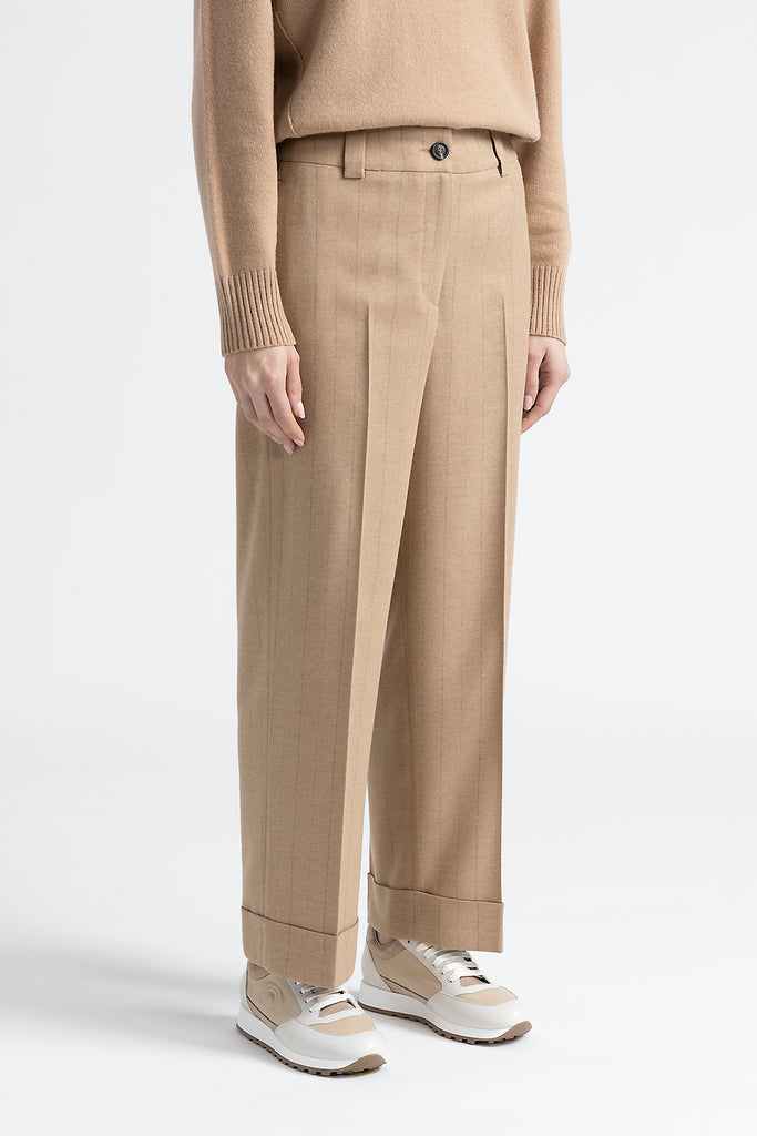 Pinstripe wool palazzo trousers  