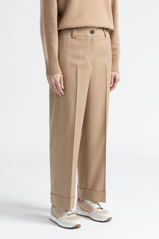 Pinstripe wool palazzo trousers  