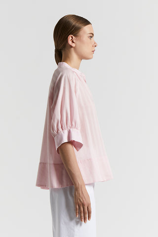 Cotton and silk striped muslin shirt