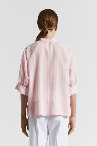 Cotton and silk striped muslin shirt