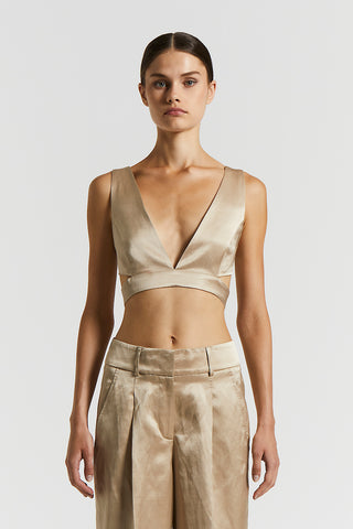 Women's bralette in viscose linen satin