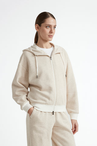 Melange brushed cotton sweatshirt  