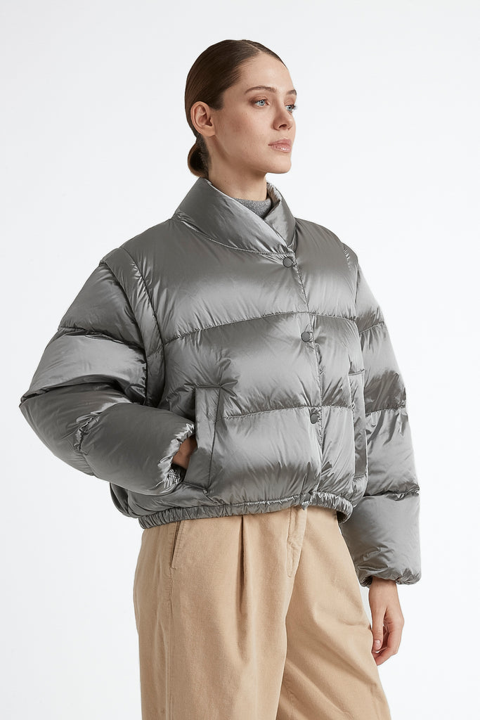 WR iridescent nylon twill puffer jacket  