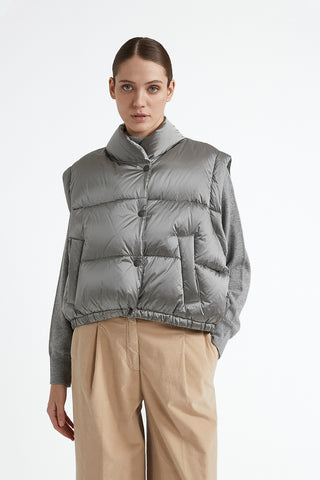 WR iridescent nylon twill puffer jacket  