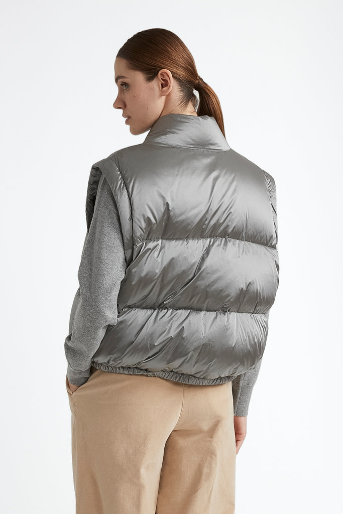 WR iridescent nylon twill puffer jacket  