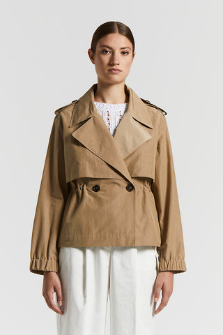 Technical cotton trench coat