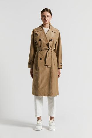 Technical cotton trench coat