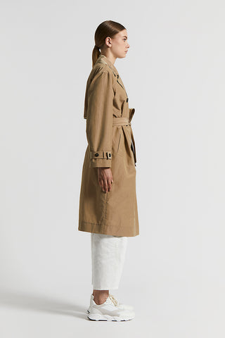 Technical cotton trench coat