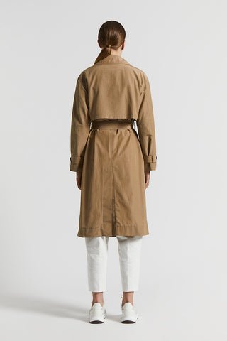 Technical cotton trench coat