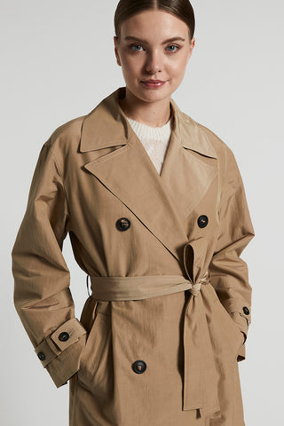 Technical cotton trench coat