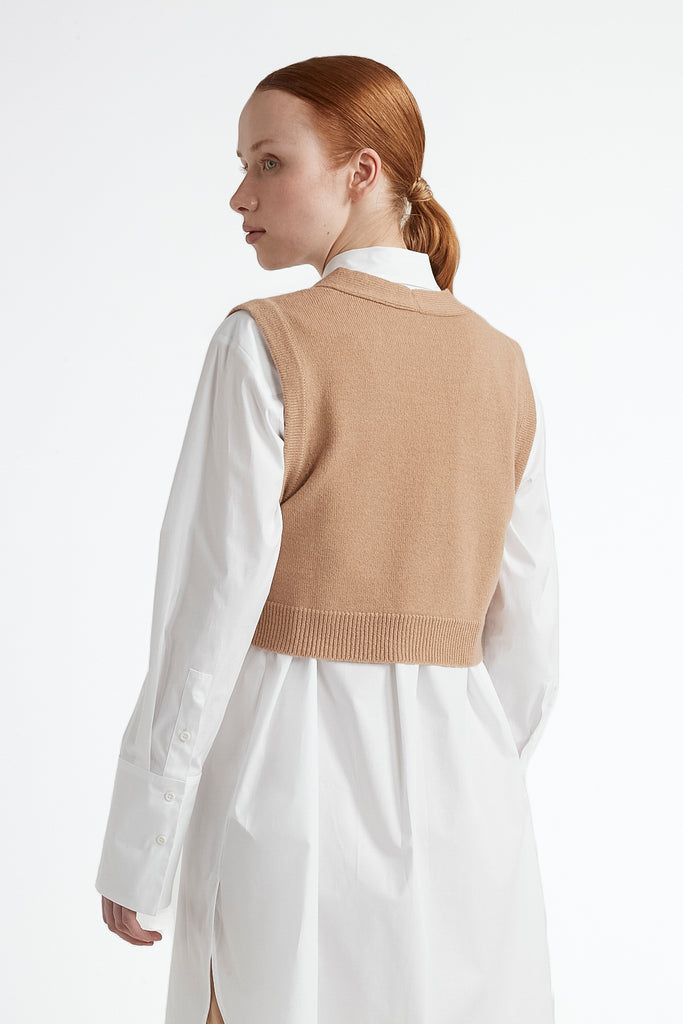 Merino wool and cashmere gilet  