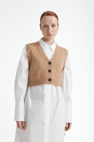 Merino wool and cashmere gilet  