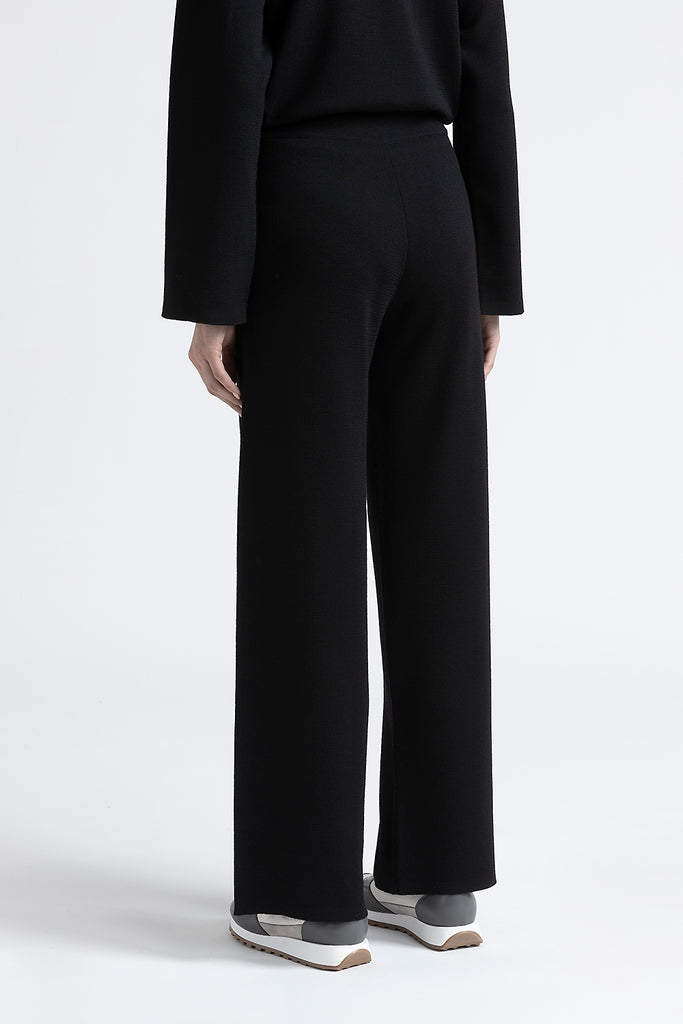 Merino wool straight leg trousers  