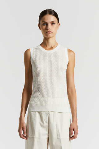 Linen and cotton crepe top