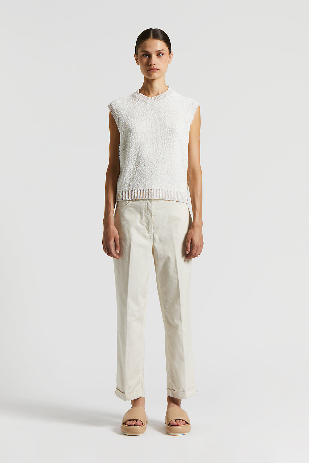 Pure cotton and sequin top | Peserico