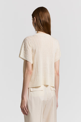 Wide-rib linen-blend sweater