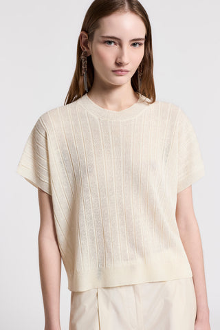 Wide-rib linen-blend sweater