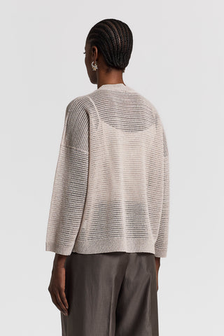 Cotton/lurex-yarn cardigan