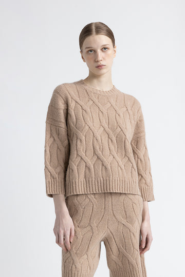 Pure alpaca wool and cashmere sweater  