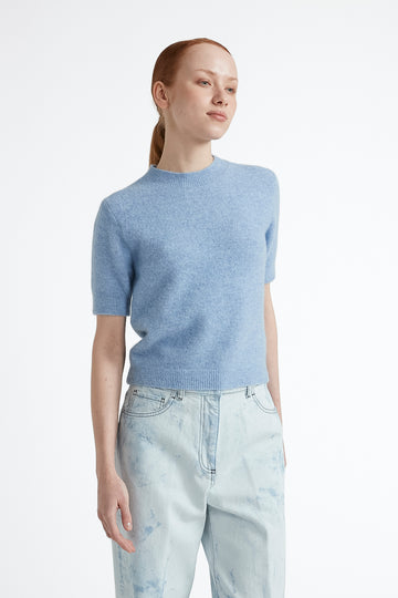 Alpaca and wool short sleeve sweater  