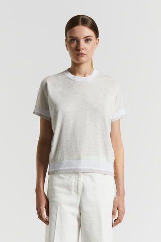 Linen cotton Lurex jersey