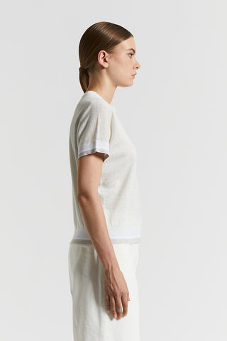 Linen cotton Lurex jersey