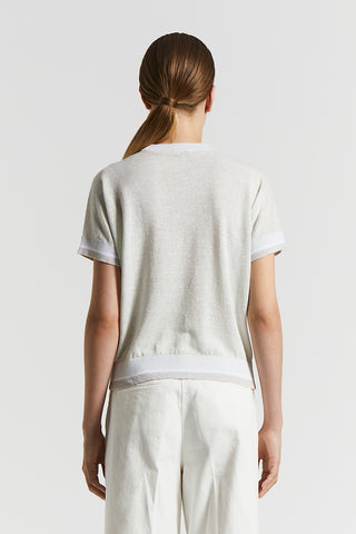 Linen cotton Lurex jersey