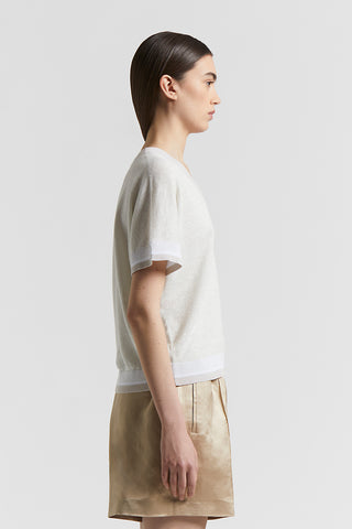 Linen cotton Lurex jersey