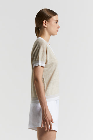 Linen cotton Lurex jersey