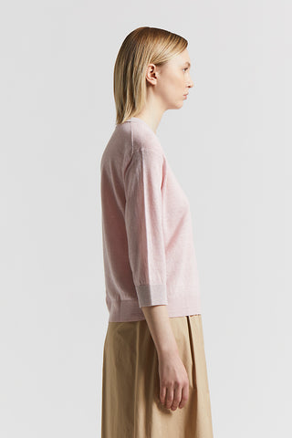 Linen cotton crepe melange and Lurex sweater