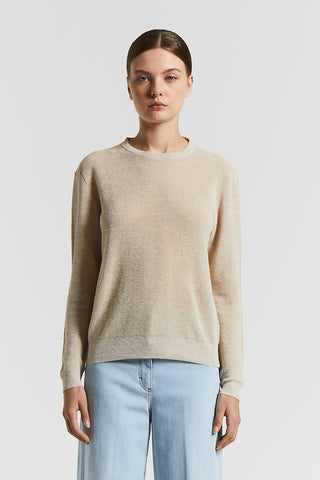 Linen cotton crepe melange sweater