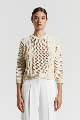 Pure cotton webbing tricot sweater