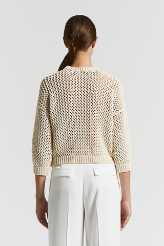 Pure cotton webbing tricot sweater