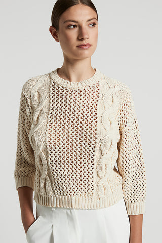 Pure cotton webbing tricot sweater