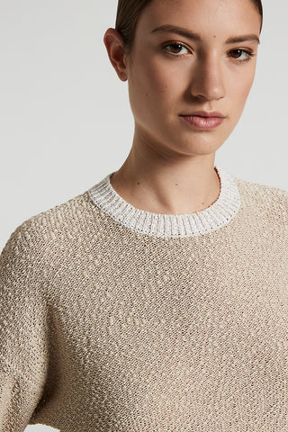 Pure cotton webbing tricot sweater