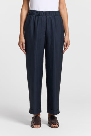 Viscose linen twill trousers