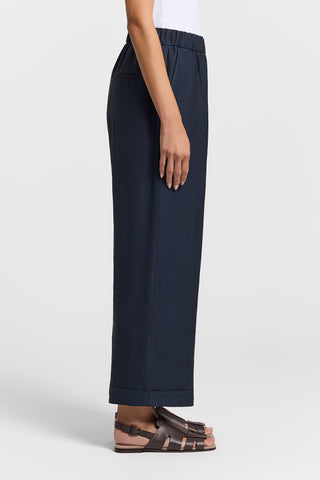 Viscose linen twill trousers