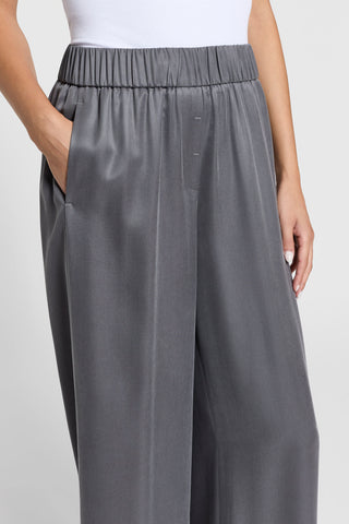 Viscose-cupro diagonal-weave trousers