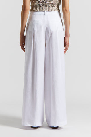 Trousers in light and cool pure linen canvas