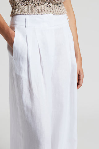 Trousers in light and cool pure linen canvas