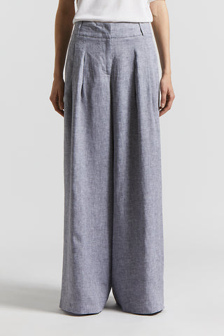 Trousers in light and cool pure linen canvas