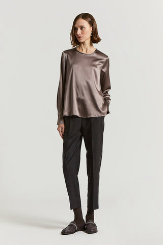 Lurex wool trousers with elastic