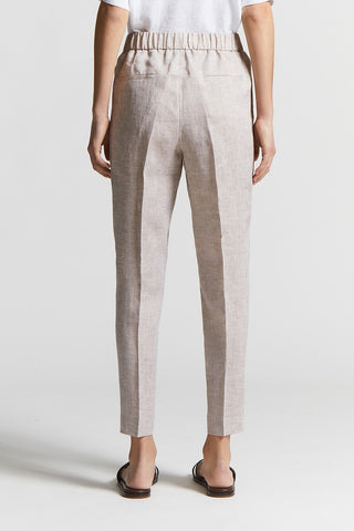 Trousers in light and cool pure linen canvas