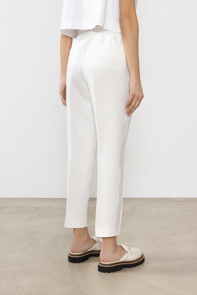 Pure linen gabardine trousers  