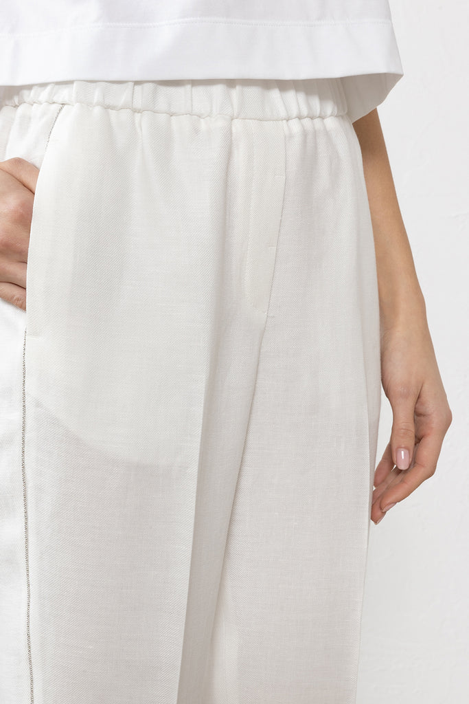 Pure linen gabardine trousers  