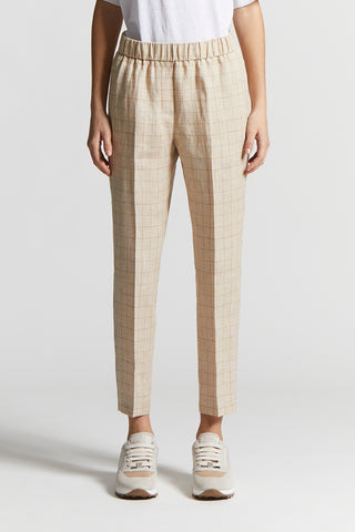 Prince of Wales linen trousers