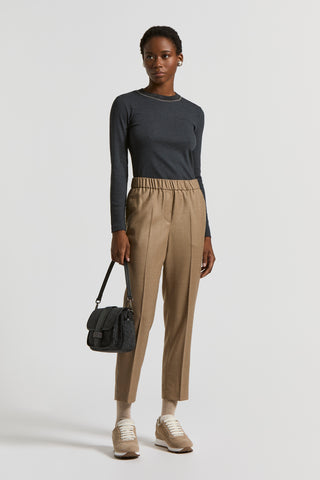 Lurex wool flannel trousers
