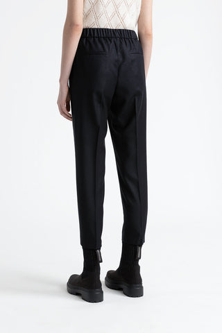 Wool and lurex carrot trousers  