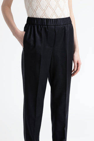 Wool and lurex carrot trousers  